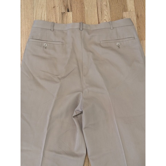 Vtg Feldini Tan Pleated Wool Dress Pants Mens Size 36x30 Slacks Trousers Beige - Picture 7 of 9